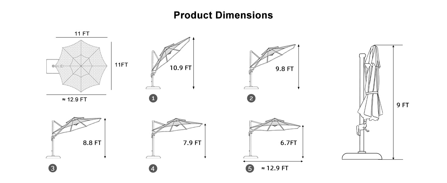 PURPLE-LEAF-13x13ft-patio-umbrella-product-dimensions