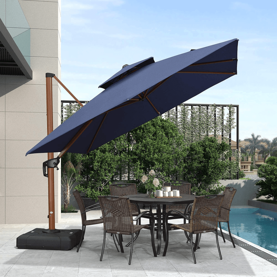 PURPLE LEAF SUNBRELLA Fabric Cantilever Umbrella