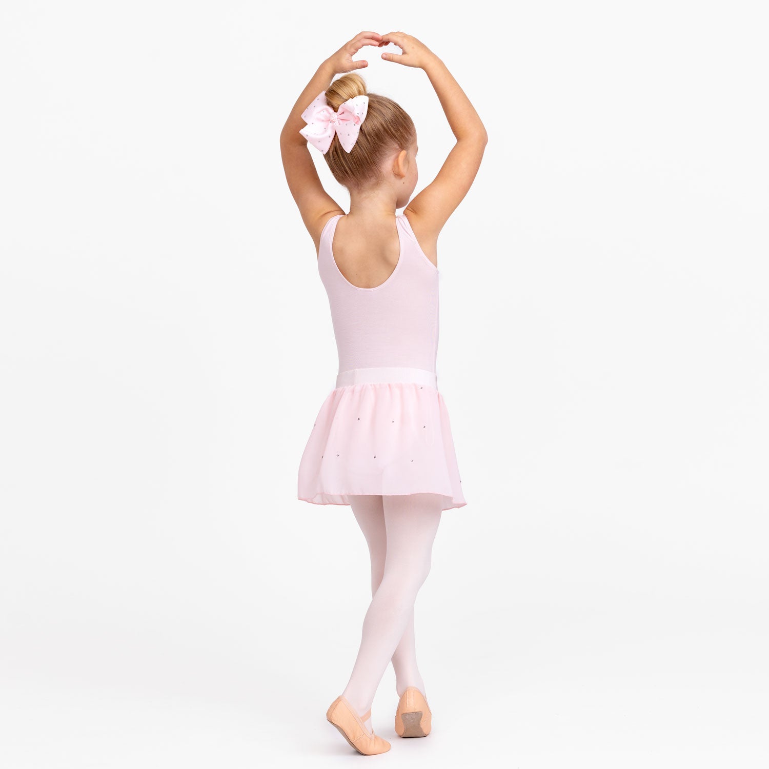 Ballet Pink and White Textured Florette Jacquard TACTEL® Split Sports Bra —  Bonnie Mode