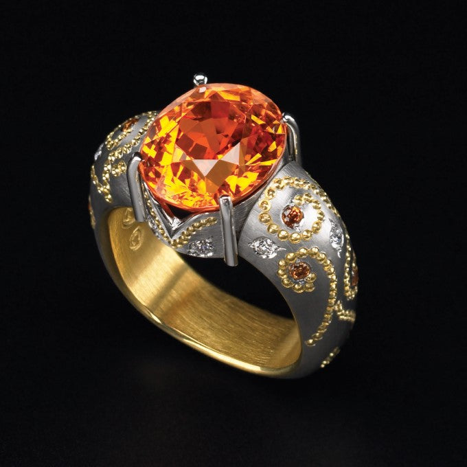 Spessartite Ring in Platinum – Zoltan David