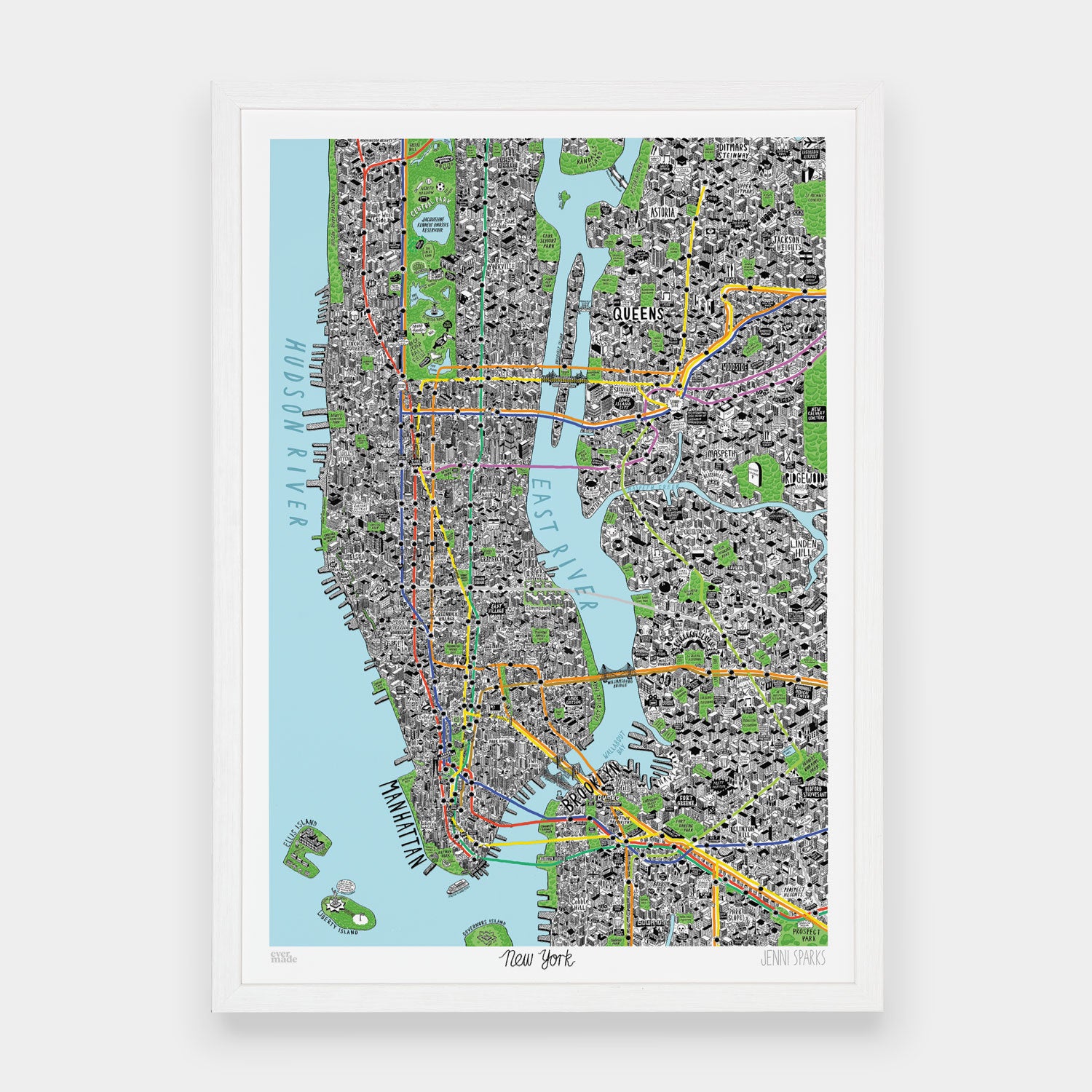 Hand Drawn Map of New York– Evermade