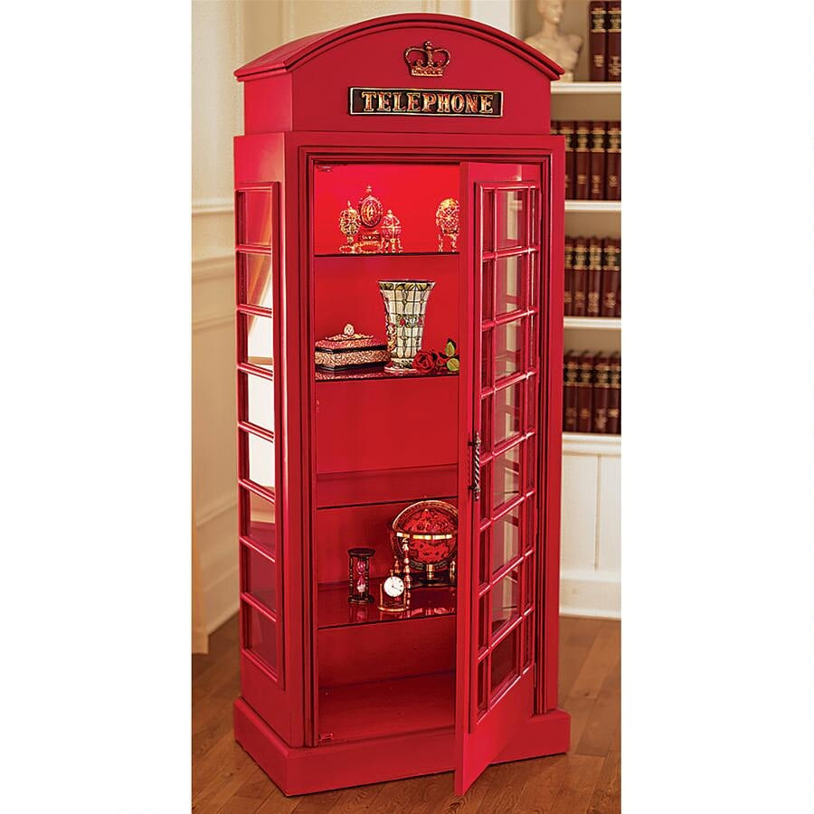 Free Shipping Design Toscano British Telephone Booth Display