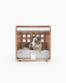  FABLE Premium Wood Dog Crate - White Metal Door That