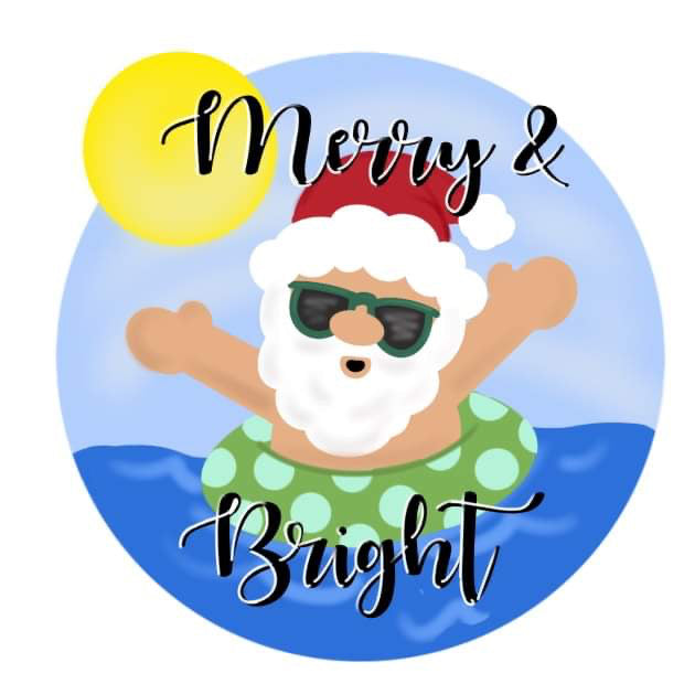 Merry and Bright Santa Wooden Blank