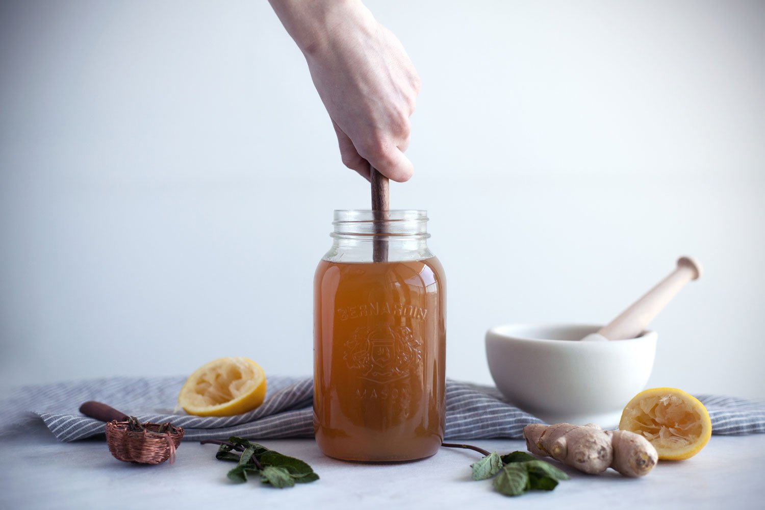 Mint and Ginger Green Tea Lemonade