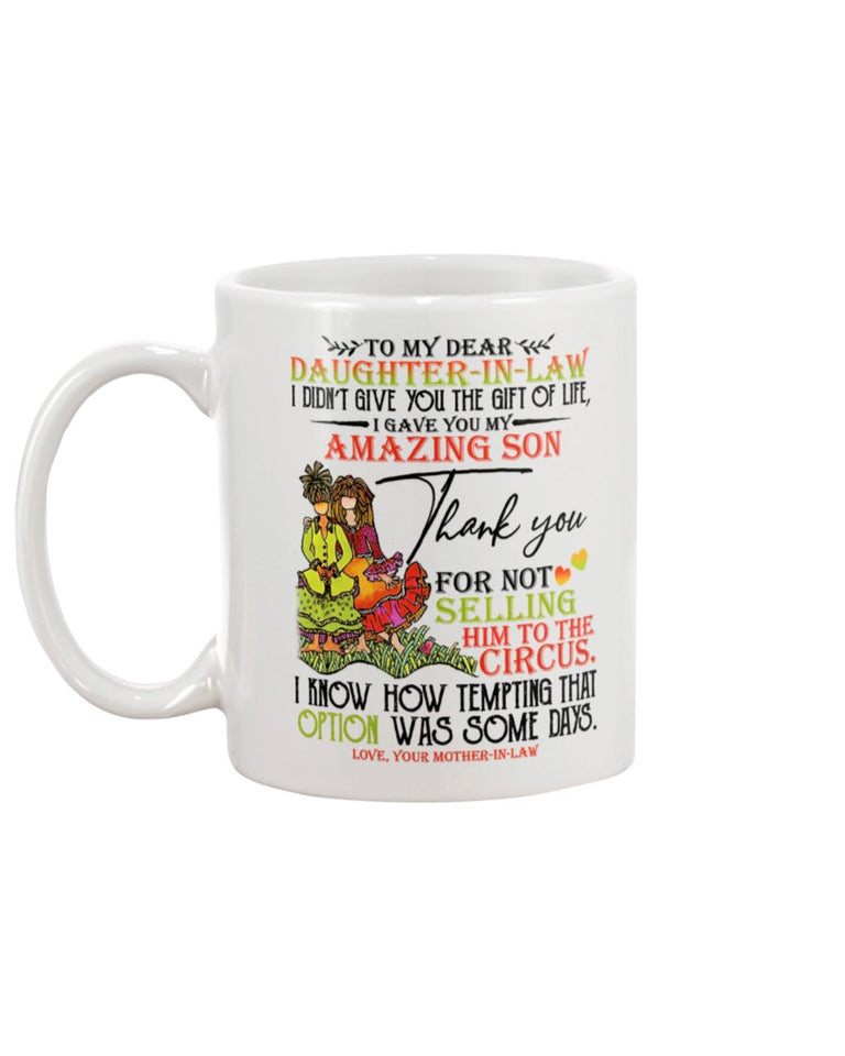 To My Daughter-In-law Black Mug I Did Not Get To Choose You That Honor Was  My Son's - 90LoveHome.com