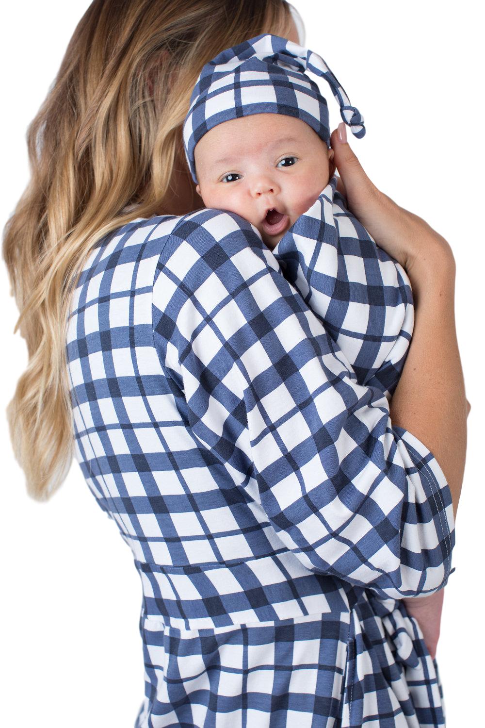 gingham swaddle
