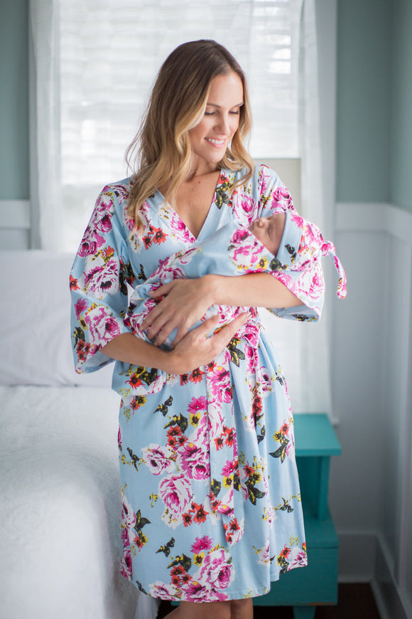 mother and baby matching gowns