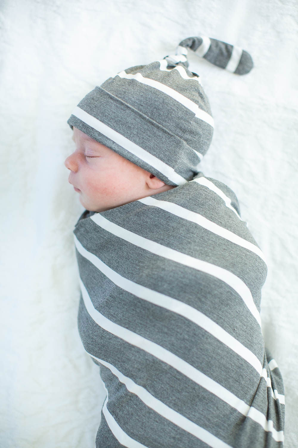 boy swaddle blanket and hat