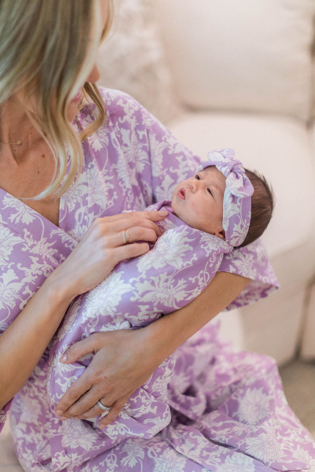 baby girl swaddle with headband