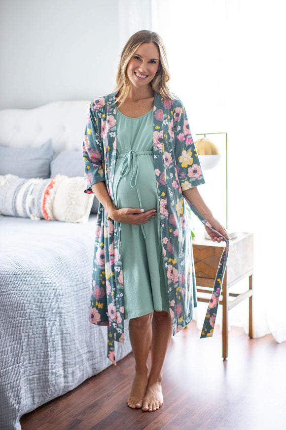 Charlotte Robe & Sage Labor Gown – Gownies