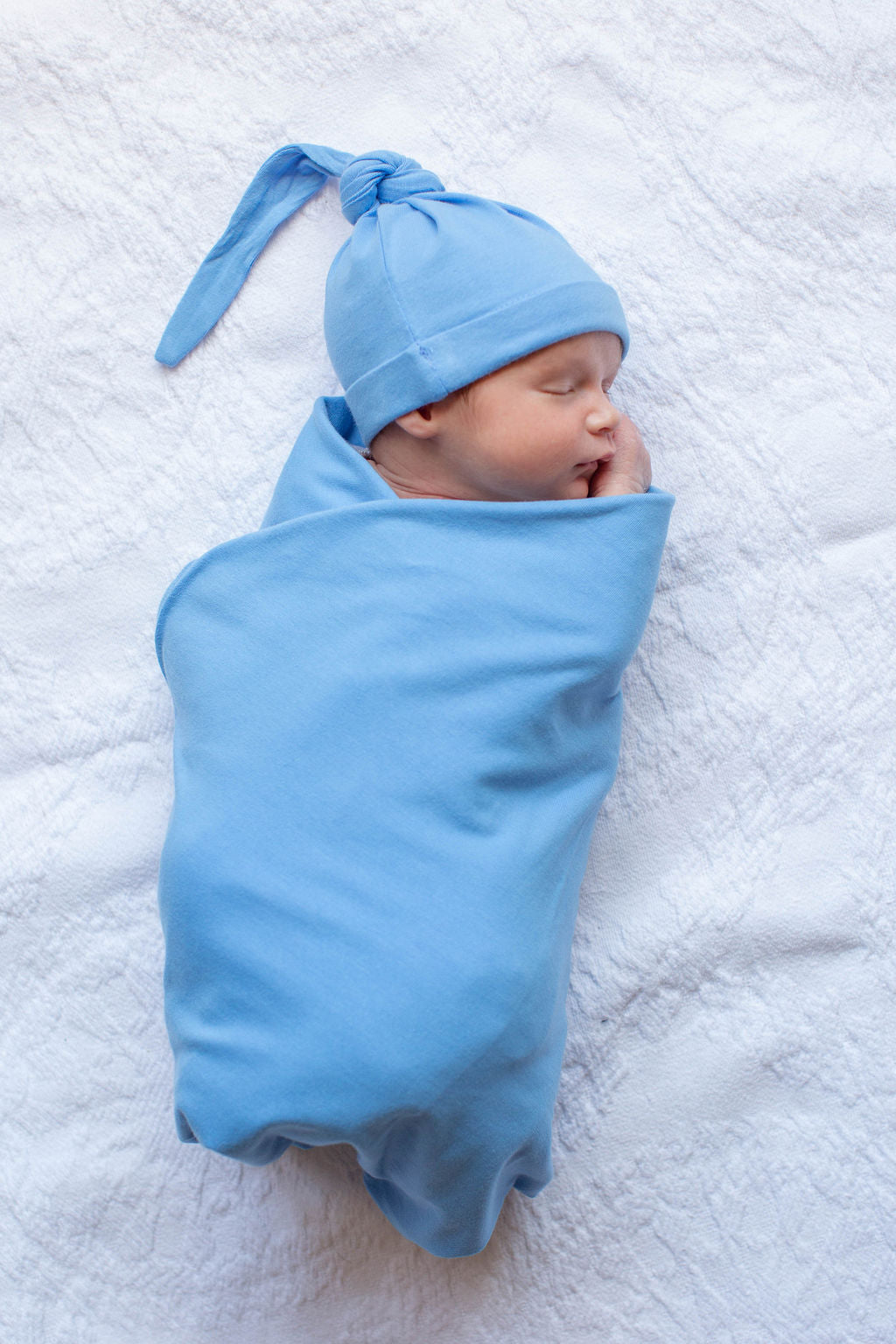 Sky Blue Baby Boy Swaddle Blanket Set Gownies