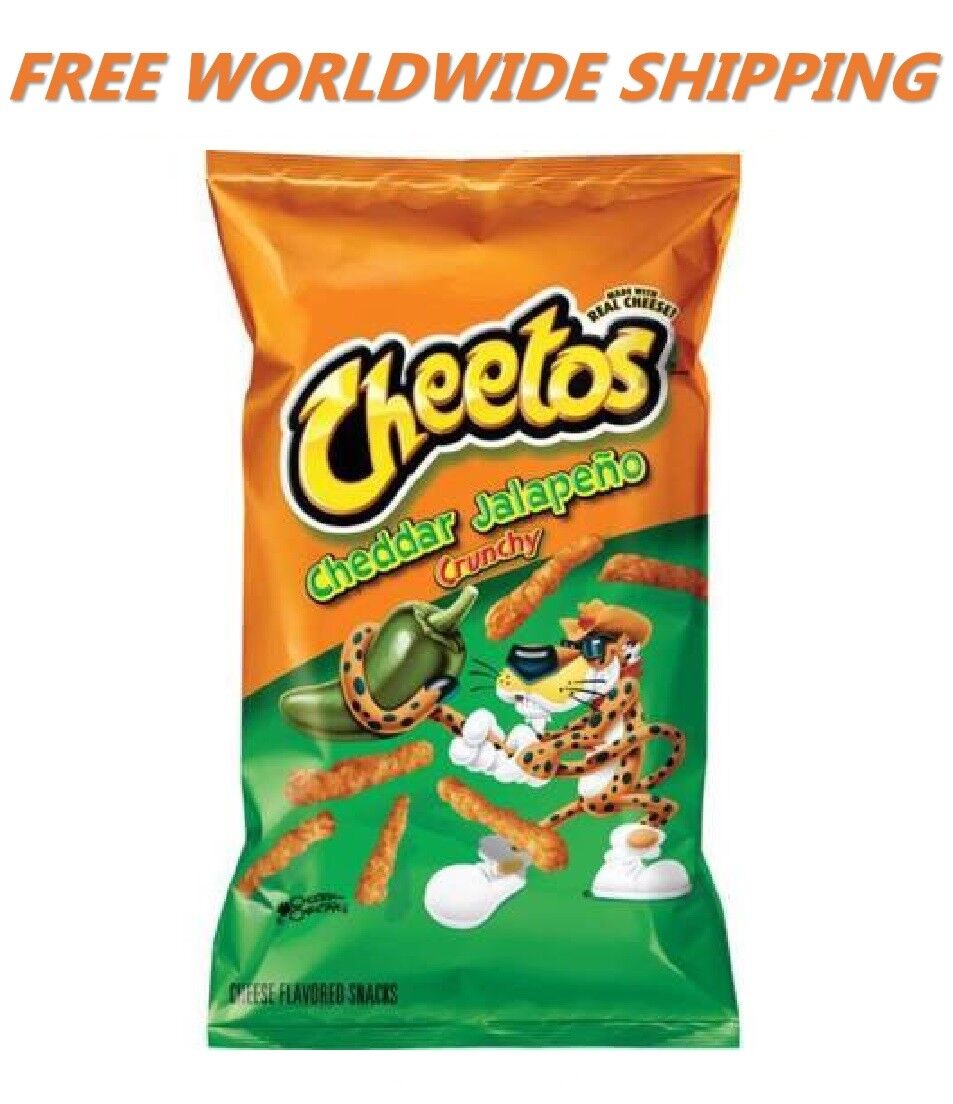 Cheetos Cheddar Jalapeño Crunchy Cheese Chips 9 Oz WORLDWIDE SHIPPING