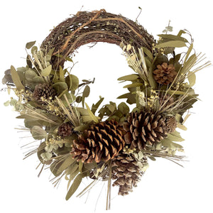 Woodland Pinecone Half Wreath - 18" - Love The Clutter