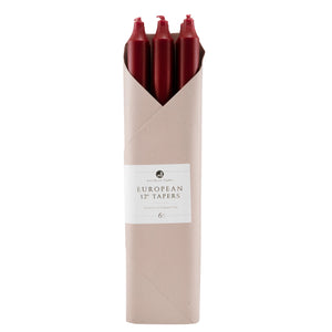 Taper Candles Set of 6 in Bordeaux - Love The Clutter