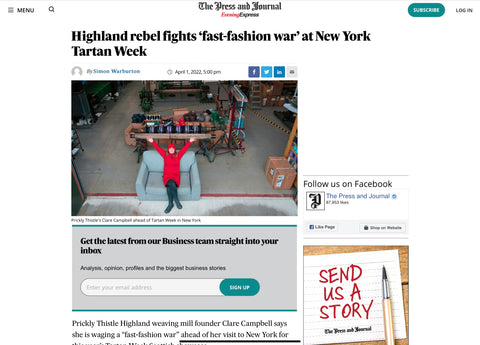 Press and Journal Highland Rebel fights 'fast-fashion' war at New York Tartan Week