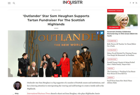 Sam Heughan Supports Highland Tartan Mill