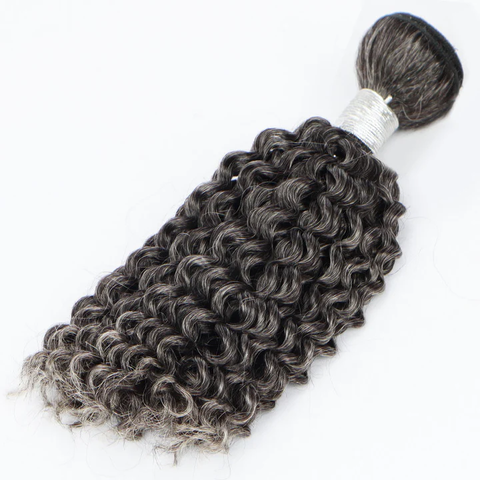Soul Lady Salt And Pepper Curly Human Hair 1/2/3/4 Bundles Deal Natural Grey Hair Extensions