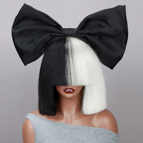 black and white wig