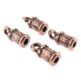 Copper Distressed Leather Cord Ends 2mm, TierraCast Findings 4/Pkg
