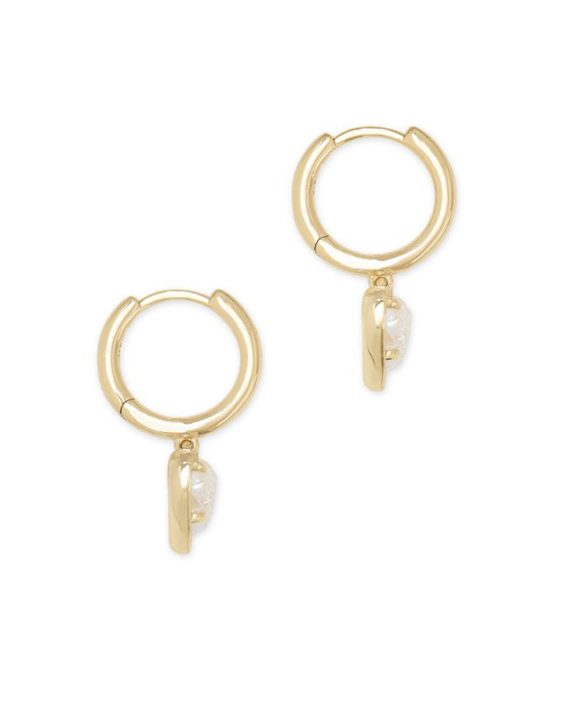 Ari Heart Huggie Earring Gold Iridescent Drusy by Kendra Scott