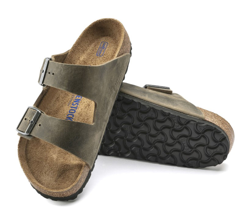 Arizona Soft Footbed in Faded Khaki Oiled Leather Regular Width by Birkenstock