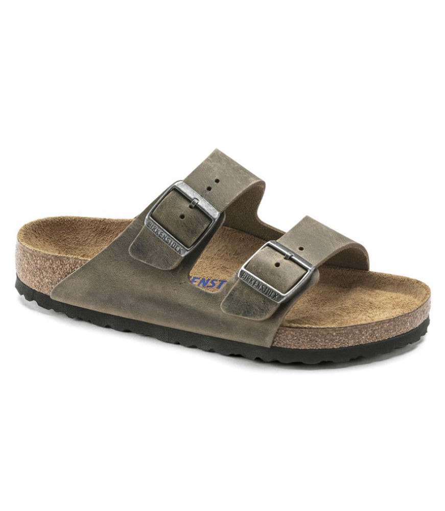 Arizona Soft Footbed in Faded Khaki Oiled Leather Regular Width by Birkenstock