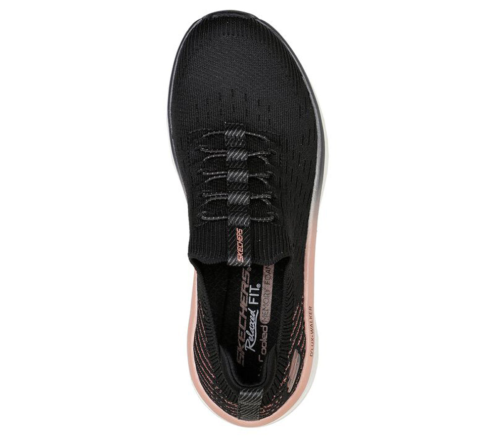 D'Lux Walker Let It in Black/Rose Gold by Skechers