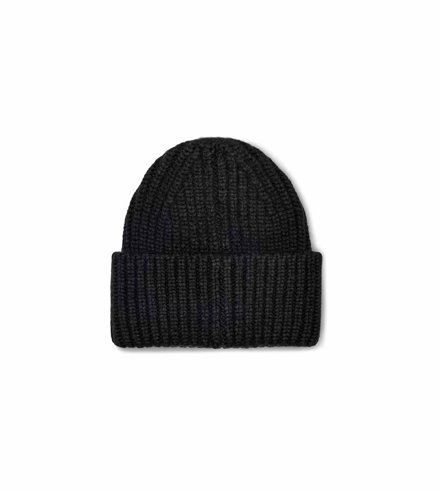 Chunky Rib Beanie with Logo in Black by UGG Australia