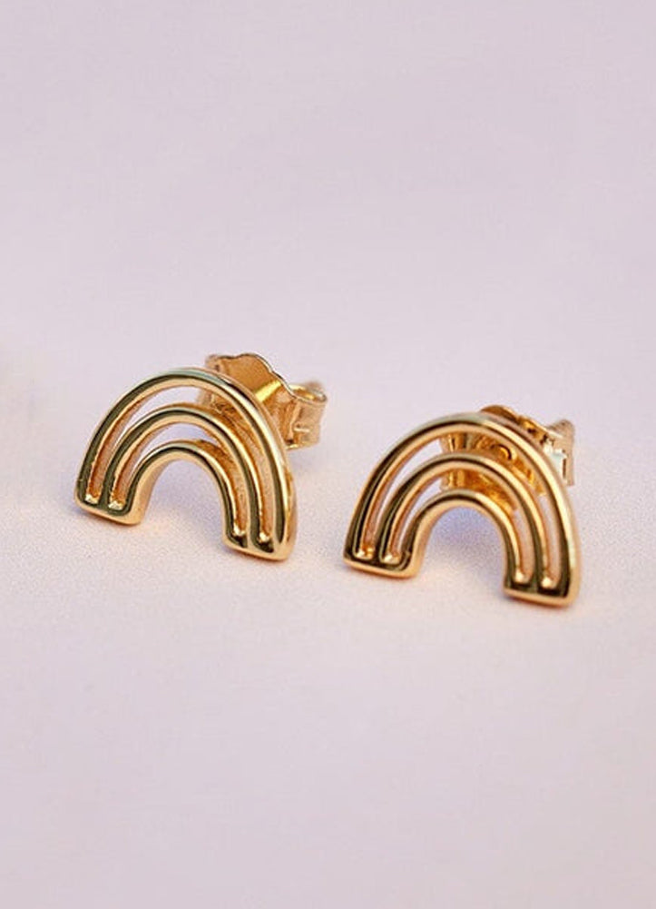 Chasing Rainbows Stud Earring in Gold by Pura Vida