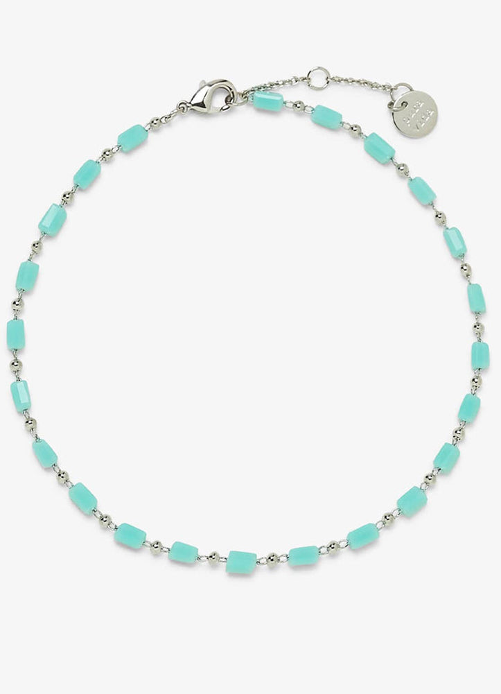 Blue Skies Chain Anklet in Silver by Pura Vida