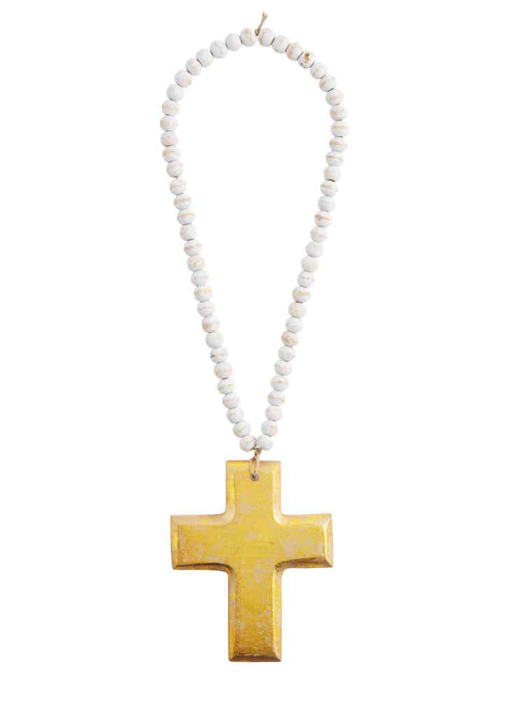 Cross Gold Beaded D�cor by Mud Pie