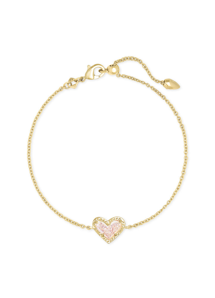 Ari Heart Dlct Brc Gold Iridscnt Drusy by Kendra Scott