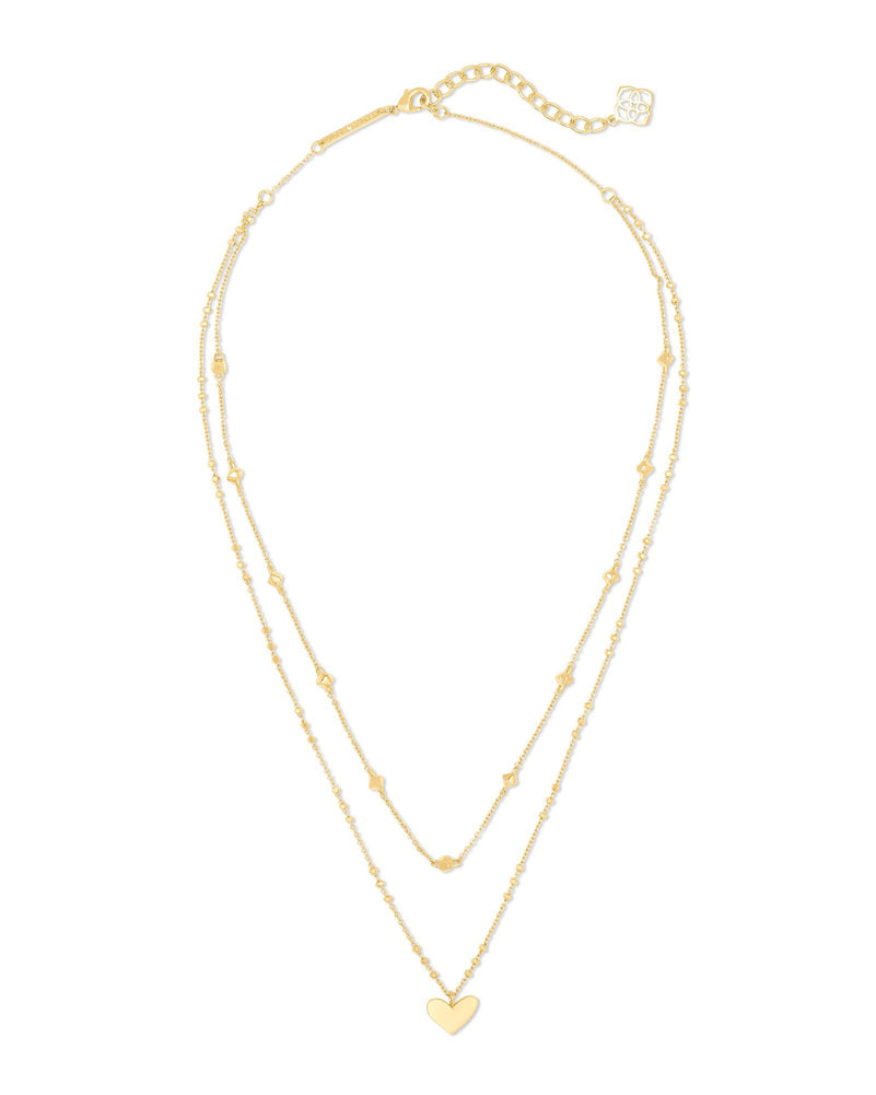 Ari Heart Multi Strand Neck Gold Metal by Kendra Scott