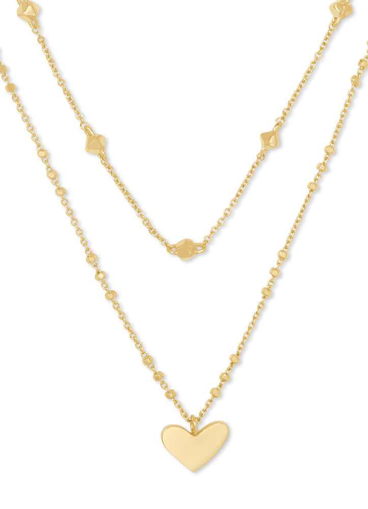 Ari Heart Multi Strand Neck Gold Metal by Kendra Scott