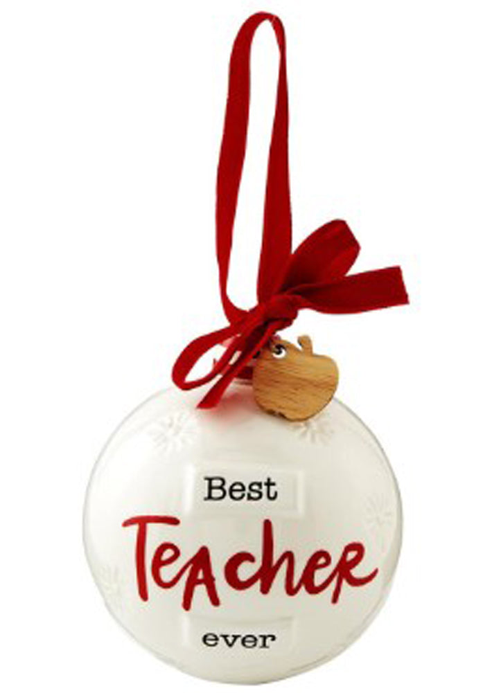 Best Teacher Round Ornament by Mud Pie