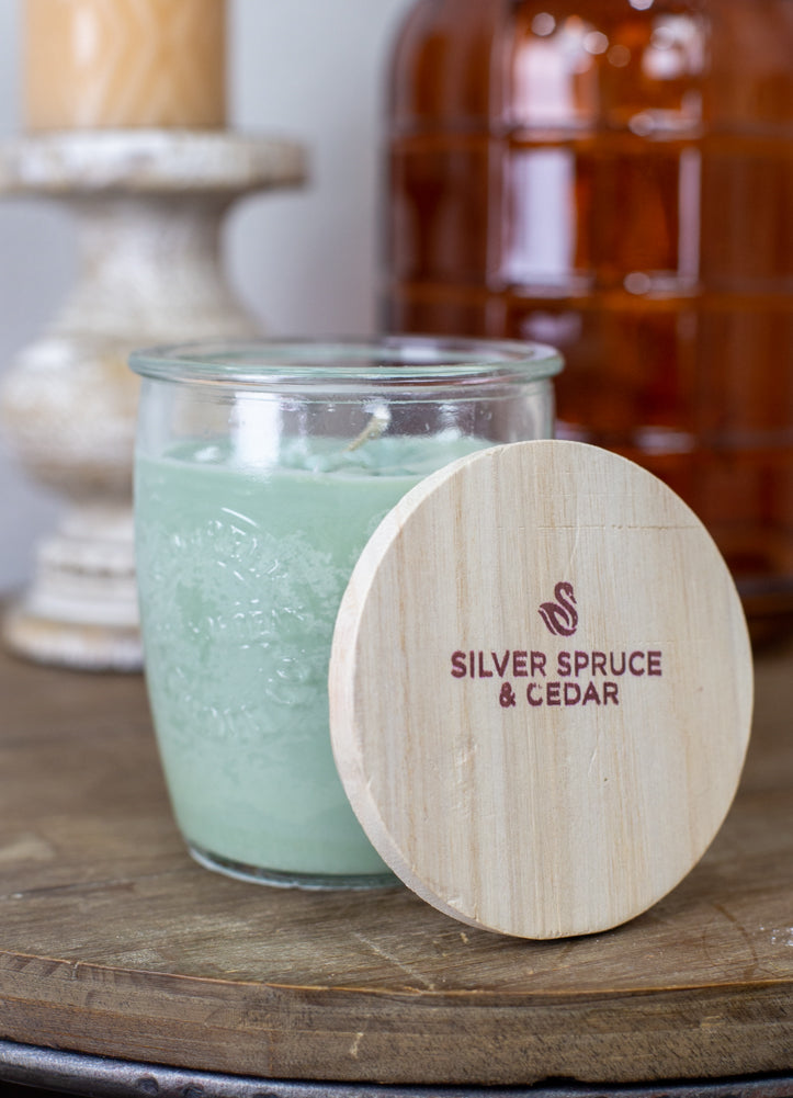 10 oz Silver Spruce Logo Jar by Swan Creek