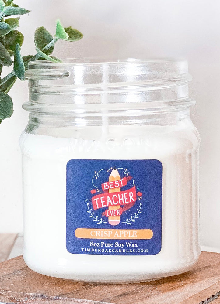 8oz Mason Jar Best Teacher Ever Roamer by Timber Oak Candles