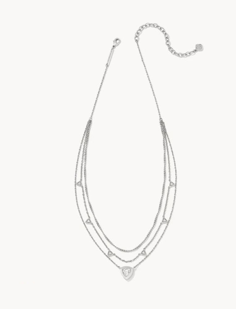 Arden Multi Strand Nck Rhod White Crystal by Kendra Scott