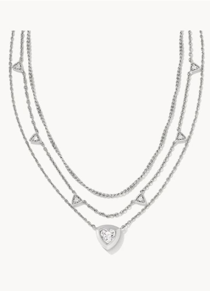 Arden Multi Strand Nck Rhod White Crystal by Kendra Scott