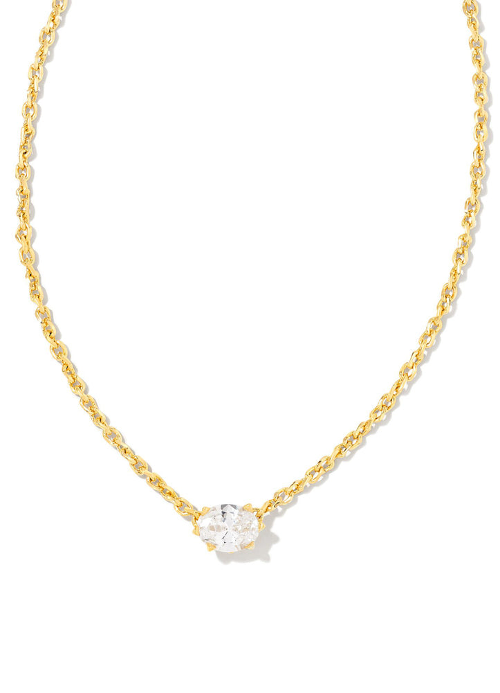 Cailin PNDNT NCK  Gold Metal White CZ by Kendra Scott