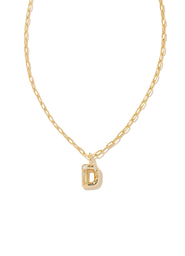 Crystal D Necklace in Gold by Kendra Scott