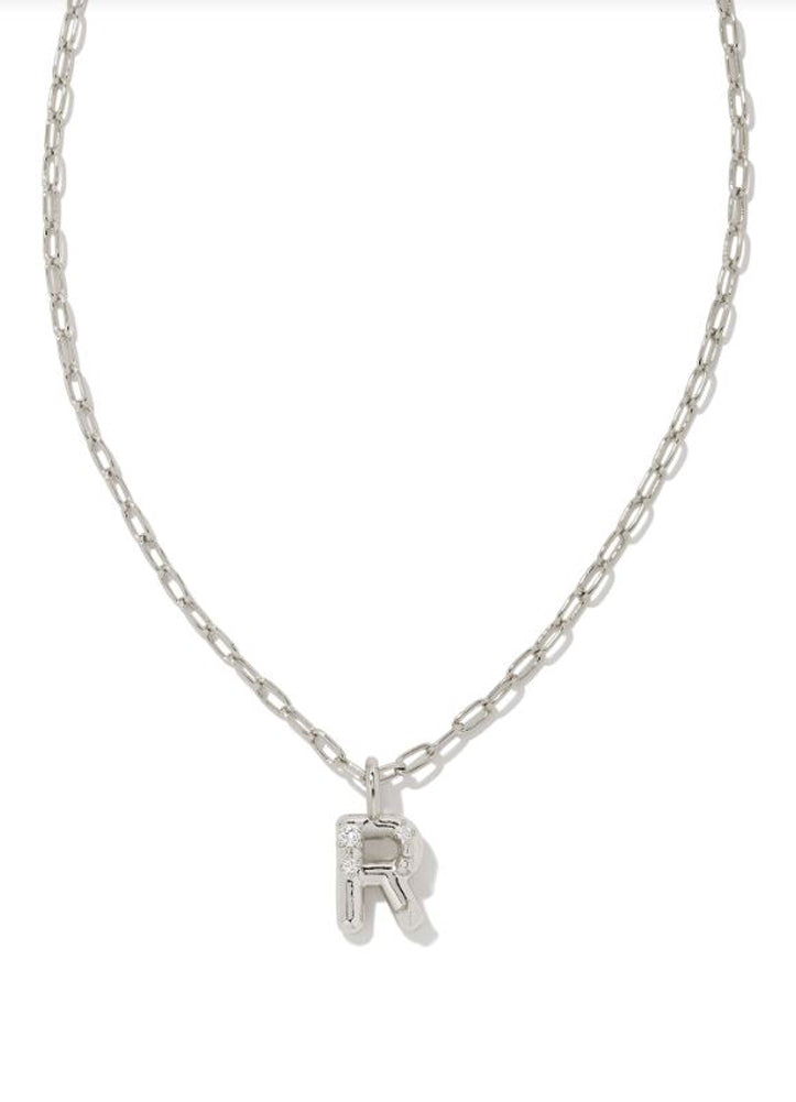 Crystal Ltr R Pendant RHOD by Kendra Scott