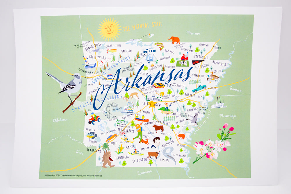 Arkansas Print by Galleyware