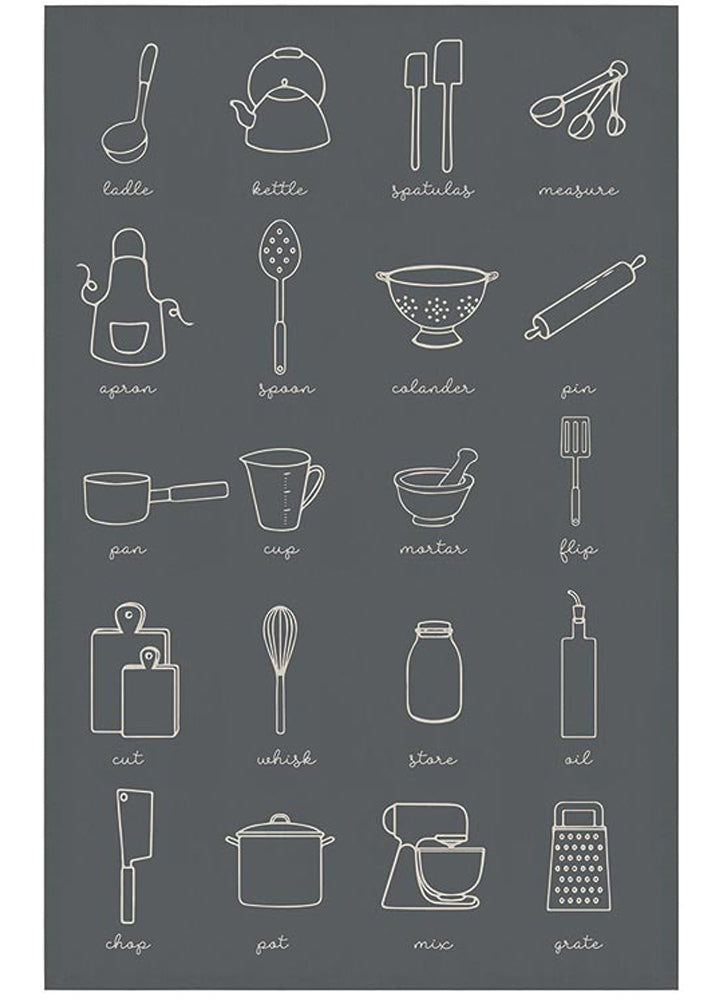 Black Organic Tea Towel by Santa Barbara