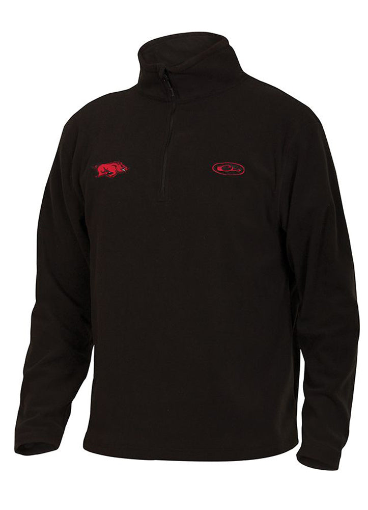 Arkansas Camp Fleece 1/4 Zip in Black by Drake