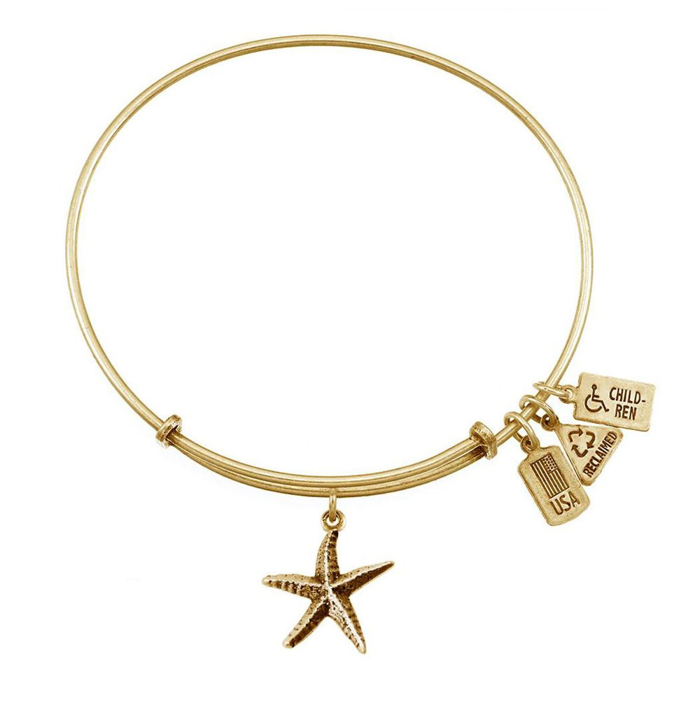 3D Starfish Bangle in Gold by Wind & Fire