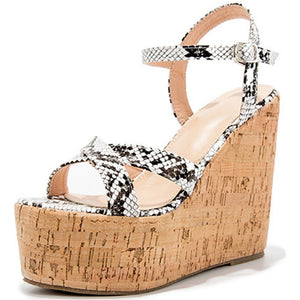 Snake Print Wedges Sandals – The Dusty 