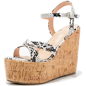 snake print wedges