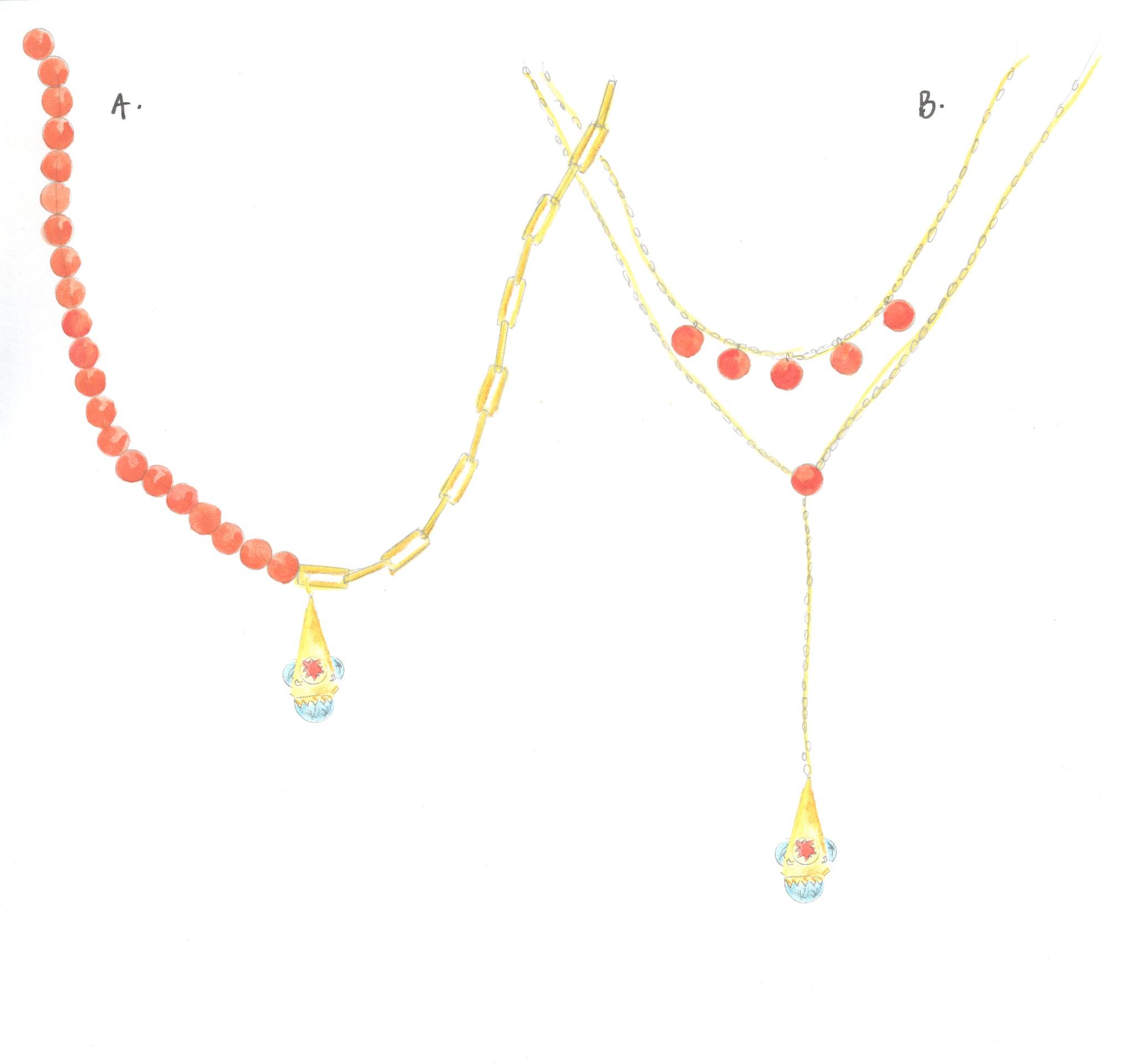 Our sketch of Deborah's beads